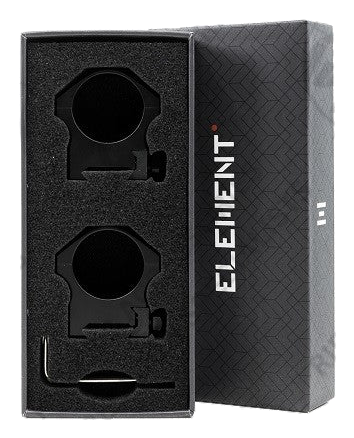 Element Optics Accu-Lite 30mm Low Picatinny scope rings in retail box