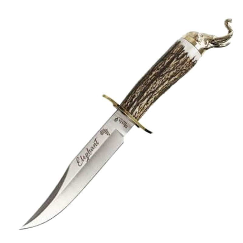 Muela Elephant Safari Series Fixed Blade Hunting Knife with Stag Horn Handle