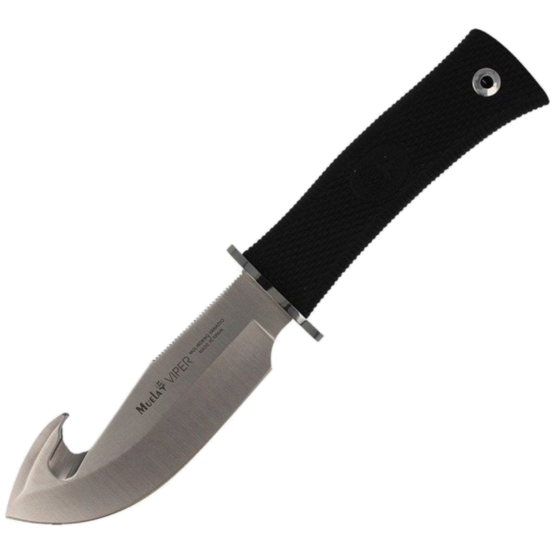 Muela Viper 11G Fixed Blade Hunting Knife with Stag Handle and Leather Sheath